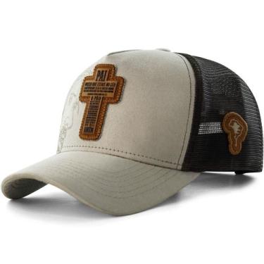 Imagem de Boné Sacudido's - Cruz - Pai Nosso - Suede Bege Claro - Sacudidos