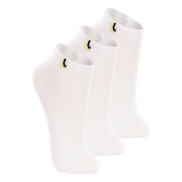 Imagem de Kit 3 Pares de Meias Infantil Cano Curto Lupo 2725-005, Branco, 30-36