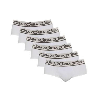 Imagem de Kit 6 Cuecas Zorba Slip Comfort 674 Branca - G, Branco, G