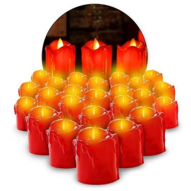 Imagem de Velas Coloridas Eletronica De Led Bateria Decorativa Kit 24 - Hxt