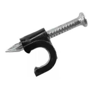 Imagem de Kit 1000 Rg6 Cabo Tv Coaxial 7mm Grampo Fixa Fio Preto - Storm