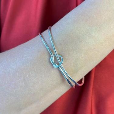 Imagem de Bracelete Nó Formato Coração Banhado Prata 925 - Anastásia Joias