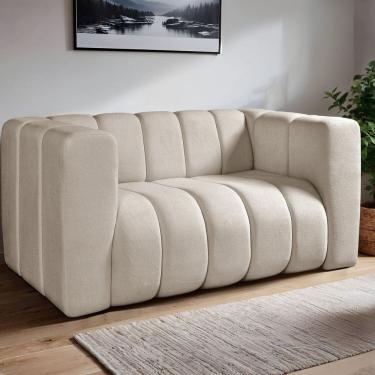Imagem de Sofa Mona 2 Lugares Decorativo Moderno Sala de Estar Premium Marrom