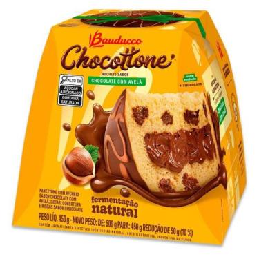 Imagem de Chocotone Bauducco Panetone Recheado Chocolate e Avelã 450g