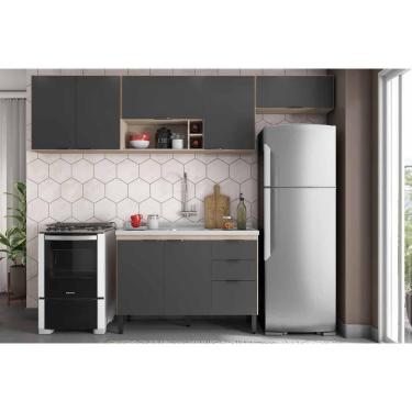 Imagem de Cozinha Completa Firenze 4 Peças (3aéreos+1balcão) C4p253 Avena-grafito - Demóbile