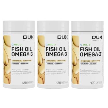 Imagem de Fish Oil Ômega 3 Dux 120 Cápsulas Kit 03 Unidades
