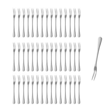 Imagem de Garfo para Petiscos Frutas Sobremesa Garfinho Aço Inox 50un