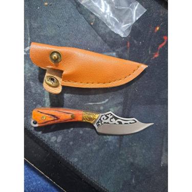 Imagem de Pré-Cadastro Mini Faca Marrom Detalhes Na Lâmina E Na Parte