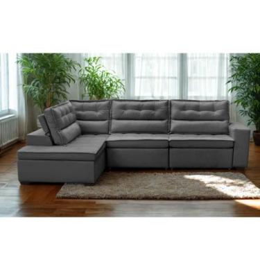 Imagem de Sofá de Canto Retrátil e Reclinável com Molas 3,40x2,00 Esquerdo Viena