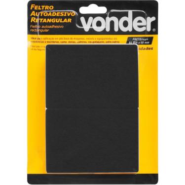Imagem de Feltro Adesivo Pto Ret 95X68mm Com 10 Vonder