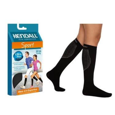 Imagem de Meia de Compressão Kendall 3/4 Sport 20-30mmHg 3112 Preto - GG, GG, Pr