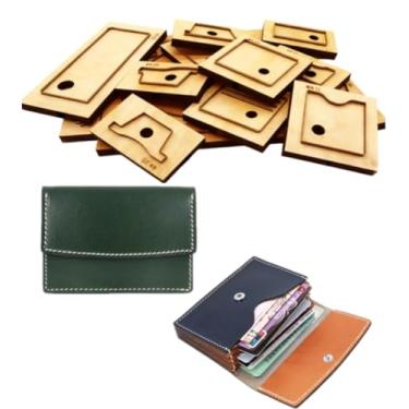 Imagem de YJIUYUANQ Matrizes de corte de couro, suporte de cartão de carteira, ferramenta de perfuração de base de madeira para projetos de artesanato de couro DIY 70 x 105 x 20 mm