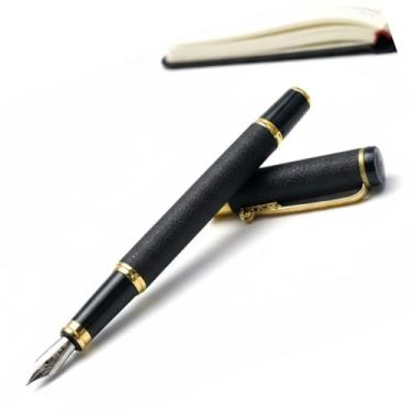 Imagem de CANETA TINTEIRO EXECUTIVA PONTA PENA BRILHANTE CINZA PRATA 0,5MM LUXO (Preto)