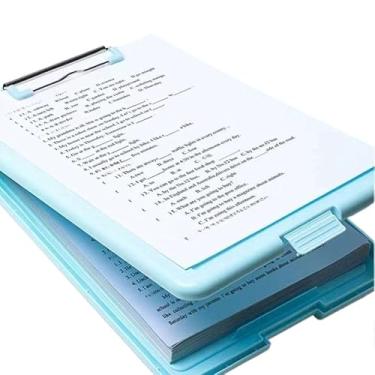 Imagem de 1 PEÇA Prancheta Multifuncional Pasta Caixa de Arquivos com Clipe Alunos Organizarem Papel A4(AZUL)