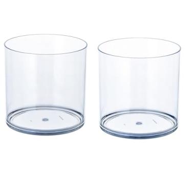 Imagem de Dayaanee Pacote com 2 vasos de acrílico transparente para centros de mesa 15 x 15 cm, vaso de boca larga para flores, decoração de casa, escritório, festa de casamento