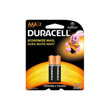 Imagem de Pilha Alcalina Duracell AAA com 2 Unidades, Unica, U