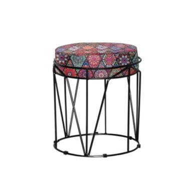 Imagem de Puff Aramado Com Armação Preto Em Tecido Suede Para Sala