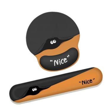 Imagem de Conjunto de mouse pad de suporte de pulso Cute Nice Design Rubber Base