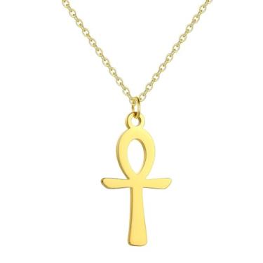 Imagem de MiiFort Colar com pingente de cruz de ouro, gargantilha religiosa, presente de aniversário para mulheres, filha, irmã, avó, neta, tia, amizade, One Size, Metal, Sem Pedra Preciosa
