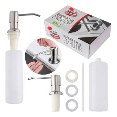 Imagem de 2X Dispenser Detergente Embutido Pia Porta Sabonete Liquido