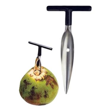 Imagem de 2X Abridor De Coco Clink Fura Coco Cabo Emborrachado Furador