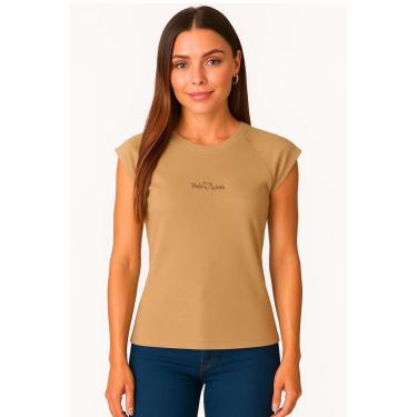 Imagem de T-Shirt Feminina Manga Reglan Polo Wear Bege Medio-Feminino