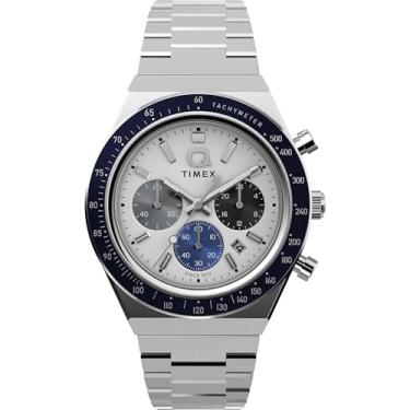 Imagem de Timex Relógio masculino Q 40 mm - pulseira prateada mostrador branco caixa prateada