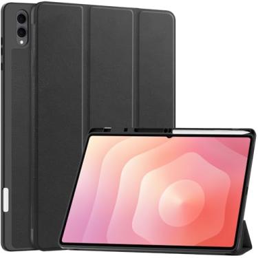 Imagem de YRH Capa para Samsung Galaxy Tab S11 Ultra de 14,6 polegadas 2025, com suporte para caneta, despertar automático, à prova de choque, capa para tablet de TPU macio, 37.1 cm (preto)