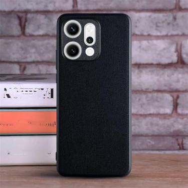 Imagem de Capa protetora de couro para celular Oppo Reno14 Reno13 Reno11 Reno10 Reno8 Reno 14 13 12 11 F 10 8 T Pro 5G, preta, para Oppo Reno13