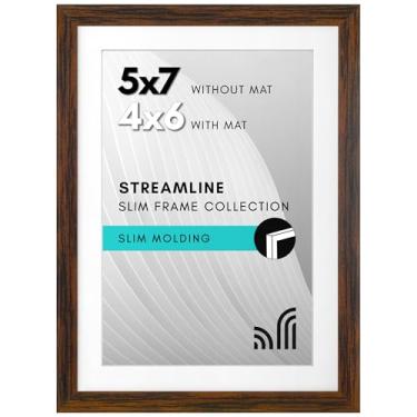 Imagem de Americanflat Porta-retrato 12 x 18 cm com vidro resistente a estilhaços - Use como moldura de 10 x 15 cm com tapete ou tela para foto 12 x 17 cm sem tapete - Coleção simplificada - Molduras para mesa