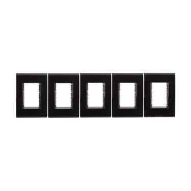 Imagem de Kit 5 Placa 4x2 3 Postos Preto Liz  Tramontina