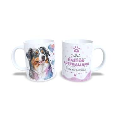 Imagem de Caneca de Cerâmica Yorkshire Terrier, Design Artístico com Flores e Corações, Branca, 325ml, Presente para Amantes de Pets (13198)