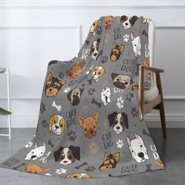 Imagem de Cobertor de cachorro fofo para cama, cobertor macio e fofo para sofá, cobertor de lã, presentes para mulheres, homens, meninas, meninos, 152 x 127 cm