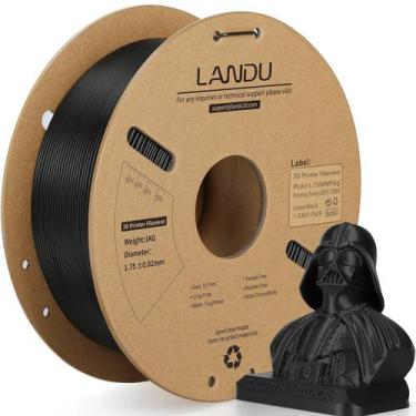 Imagem de Filamento para impressora 3D LANDU PLA+ 1,75 mm preto 1 kg