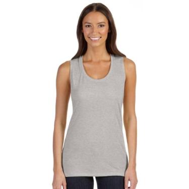 Imagem de (Medio, Athletic Heather) - Tanque Muscular Bella Ladies Flowy Scoop