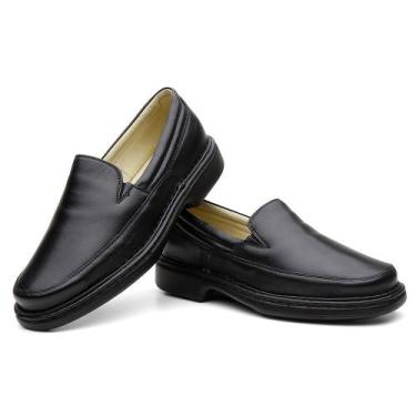 Imagem de Sapato Conforto Casual em Couro Pires Shoes Basico Aberto com Sola Bor