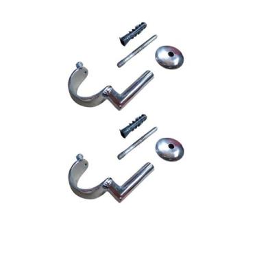 Imagem de Kit 2 Suportes Teto Para Varão de cortina 28mm - Gaks, cromado
