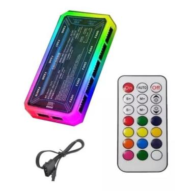 Imagem de Controladora RGB para Cooler Fan 12V 6 Pinos Fita LED 5V 4 Pinos Contr