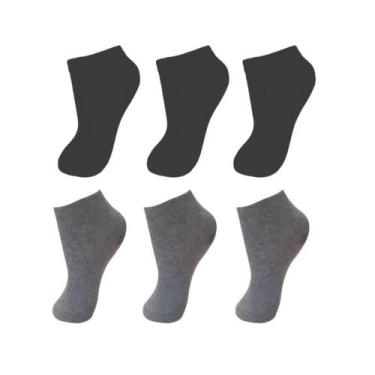 Imagem de Kit Com 12 Pares De Meias Infantil Juvenil Unissex - Naimus, Kit cinza