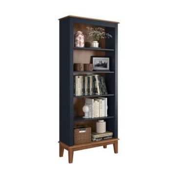 Imagem de Estante de Madeira Maciça 4 Prateleiras - Apaixone&Decore, Azul Petról