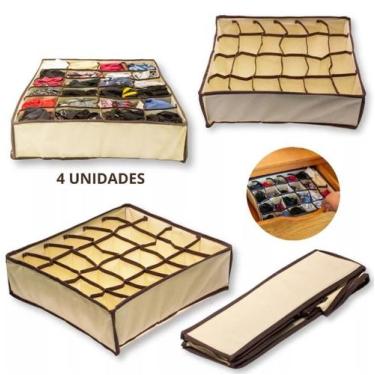 Imagem de 4 Organizador Gaveta Colmeia Calcinha Cueca Meia Roupa Bebê - Clink