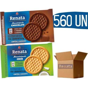 Imagem de Biscoito Amanteigado em Sache Renata Chocolate e Coco - 560 und