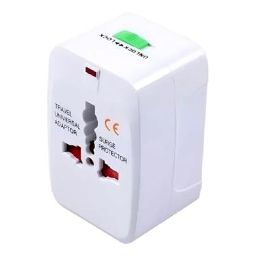 Imagem de Adaptador de Tomada Universal Viagem Compatível com 150+ Países (EU/US/UK/AU/Ásia), Bivolt 110-220 V, Compacto e Retrátil, Proteção Contra Sobrecarga e LED Indicador Ideal para Mala e Mochila