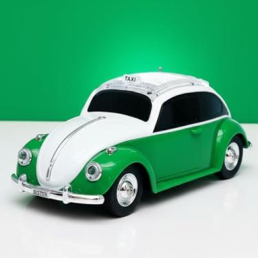 Imagem de Caixa de Som Portátil Taxi Retrô, Bluetooth, Verde, 27x11x11cm, com Rádio FM, USB, SD Card, Bateria Recarregável, Luzes LED