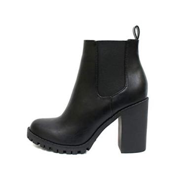 Imagem de Luva SODA – Bota de cano curto com sola antiderrapante elástica e salto grosso, Black (Pu), 7.5