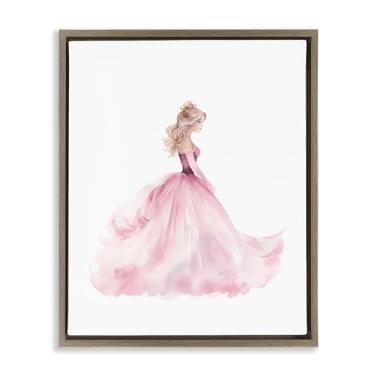 Imagem de Stupell Industries Princess Joy Ballgown Black Framed Floater Canvas Wall Art, design by Christine Simpson Art, 78 x 63 cm