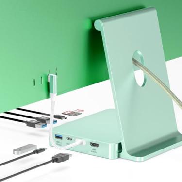 Imagem de Hub USB C para iMac 24 polegadas 2021/2023/2024, hub USB iMac 8 em 1 com expansão SSD M.2 (SSD não incluído), com USB A/C 3.2 10Gbps, SD/TF, HDMI iMacM1 M3 M4 Dock