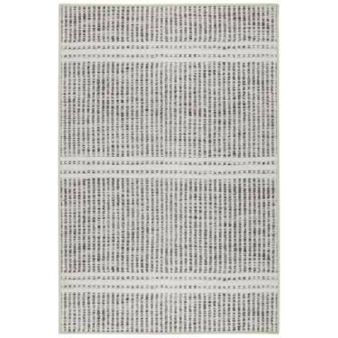 Imagem de Dash & Albert Tapete lavável à máquina Malta, 7 x 2,5 m, padrão de listras cinza