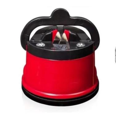 Imagem de Amolador de Facas Profissional com Ventosa, Base em ABS, Aço Tungstênio, 6cm x 5.6cm, para Facas Lisas e Serrilhadas, Tesouras e Canivetes