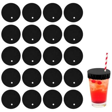 Imagem de 20 Peças Protetores de Bebida Scrunchies, Tampas Protetoras Bebida Femininas Com Furos Canudo para 6-16 cm À Prova Drogas Reutilizáveis Tampas de Bebidas para Festas em Boates
